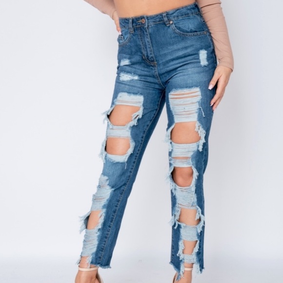 FINALPRICE HPx6 ExtremeRip Distress Boyfriend Jean - Picture 8 of 14